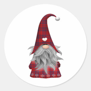 Vintage Love Red Gnome with hearts  Classic Round  Classic Round Sticker