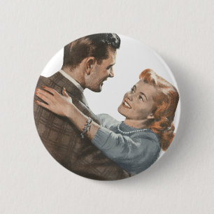 Vintage Love Romance Newlyweds Shall We Dance? 6 Cm Round Badge