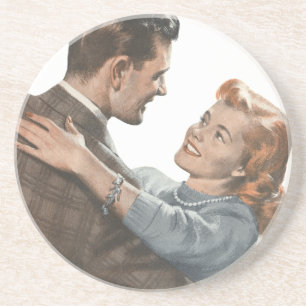 Vintage Love Romance Newlyweds Shall We Dance? Coaster