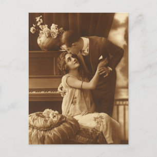 Vintage Love, Romance, Romantic, Save the Date Announcement Postcard