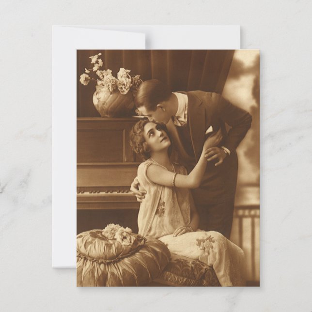 Vintage Love, Romance, Romantic, Save the Date Invitation (Front)