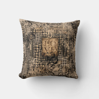 Vintage Love Sepia Art Pillow