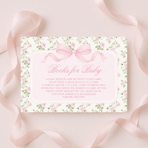 Vintage Love Shack Pink Floral Books for Baby Girl Enclosure Card