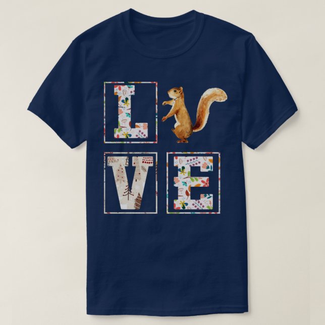 Vintage Love Squirrel T-Shirt (Design Front)