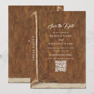 Vintage Love Story Fairy Tale Library Book Wedding Save The Date
