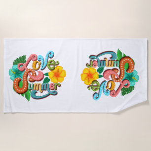   Vintage Love Summer  Beach Towel