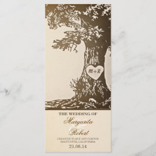 vintage love tree wedding programs programme