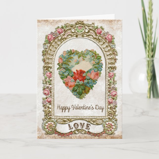 Vintage Love Valentines Day Card (Front)