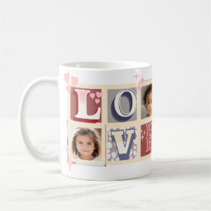 Vintage LOVE Valentine's Day Custom Photos Coffee Mug