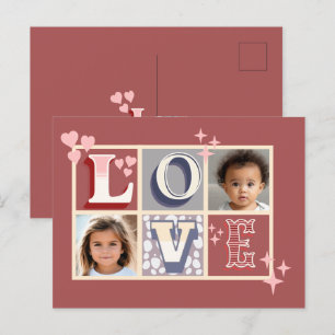 Vintage LOVE Valentine's Day Custom Photos Postcard