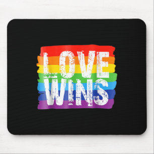 Vintage Love Win Rainbow Peace Sign Pride Lesbian Mouse Mat