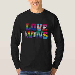 Vintage Love Wins Lgbtq Lesbian Gay Bisexual Pan Q T-Shirt