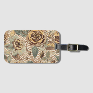 Vintage, Lovely Roses with Design Art  Luggage Tag