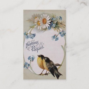 Vintage Lover Bird Easter Greeting Business Card