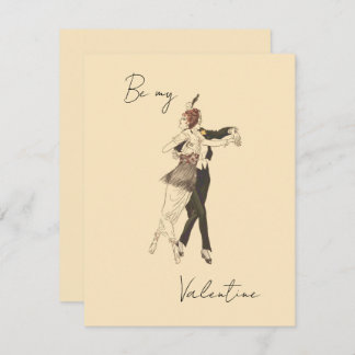 Vintage Lovers Dancing Valentine's Day Card 