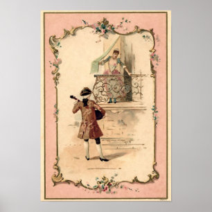 Vintage Lovers Illustration Poster