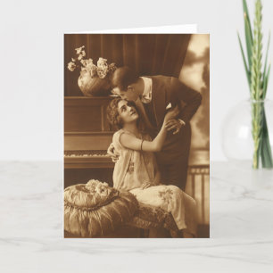 Vintage Lovers,  Love Romance Romantic Music Card