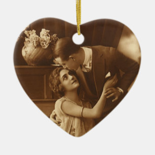 Vintage Lovers,  Love Romance Romantic Music Ceramic Tree Decoration