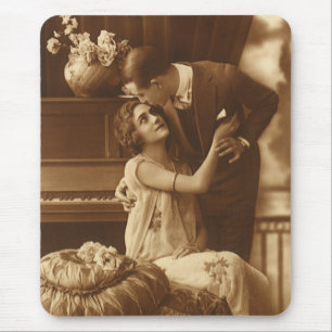 Vintage Lovers, Love Romance Romantic Music Mouse Mat