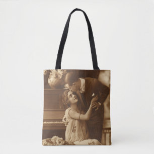 Vintage Lovers, Love Romance Romantic Music Tote Bag