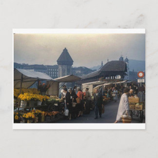 Vintage Lucerne Switzerland Postcard 1959