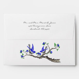 Vintage Lucky Bluebird Wedding Envelopes