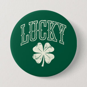Vintage Lucky Clover St Patrick's Day  7.5 Cm Round Badge