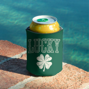 Vintage Lucky Clover St Patrick's Day  Can Cooler