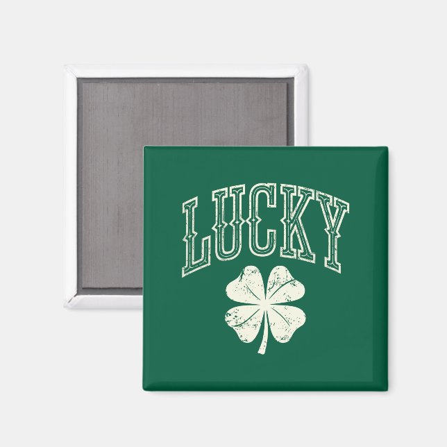 Vintage Lucky Clover St Patrick's Day  Magnet (Front/Back)