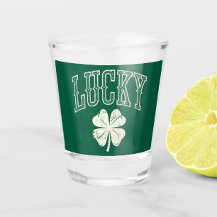 Vintage Lucky Clover St Patrick's Day  Shot Glass