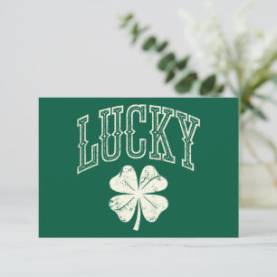Vintage Lucky Clover St Patrick's Day  Thank You Card