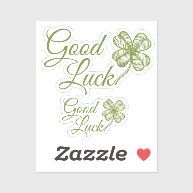 Vintage lucky four leaf clover. Shamrock. (Sheet)