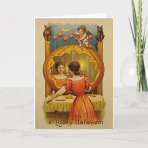 Vintage Lucky Halloween Greeting Card