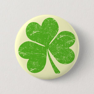 Vintage Lucky Irish Shamrock 6 Cm Round Badge