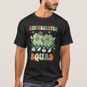 Vintage Lucky Kindergarten Squad Teacher St Patric T-Shirt