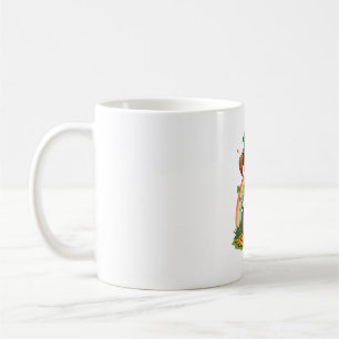 Vintage Lucky Leprechaun Puppy Rainbow Pot of Gold Coffee Mug
