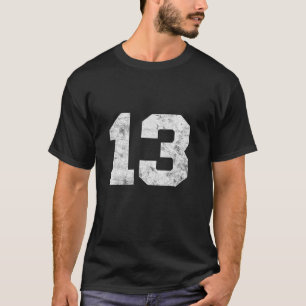 Vintage Lucky Number 13 Birthday Sports Player Tea T-Shirt