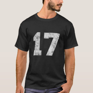 Vintage Lucky Number 17 Birthday Sports Player Tea T-Shirt