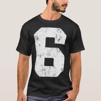 Vintage Lucky Number 6 Birthday Sports Player Team T-Shirt