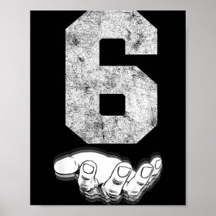 Vintage Lucky Number 6 Birthday Srts Player Team A Poster