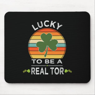 Vintage Lucky To Be A Realtor St Patrick Day Gift Mouse Mat