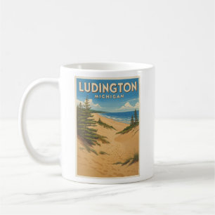 Vintage Ludington Michigan  Coffee Mug