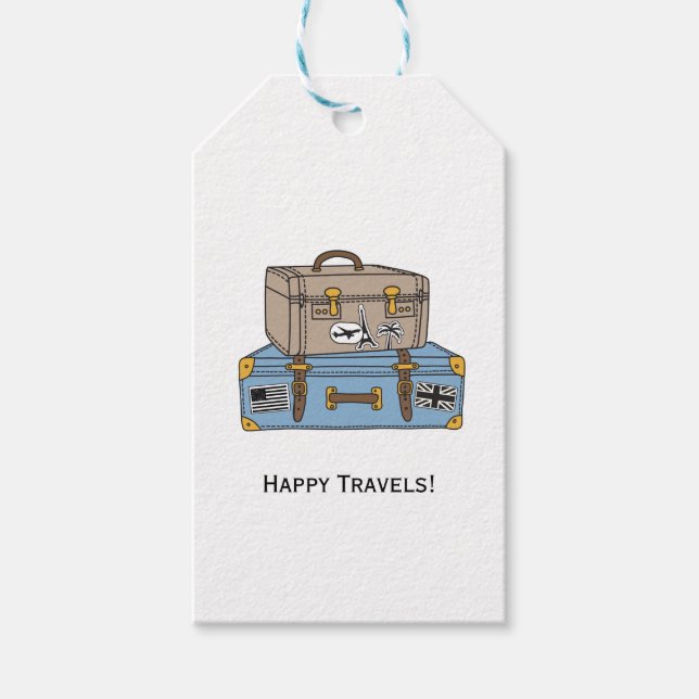 Vintage Luggage Farewell Gift Tag (Front)