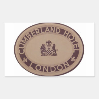 Vintage Luggage Label: Cumberland Hotel Rectangular Sticker