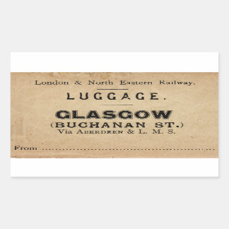 Vintage Luggage Label Glasgow Wristlet Purse