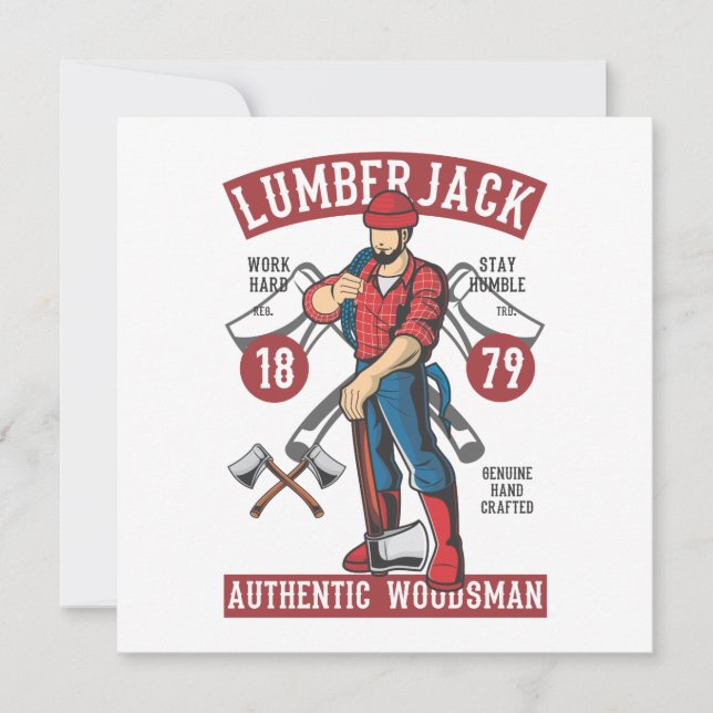 Vintage Lumberjack Greeting Card (Front)