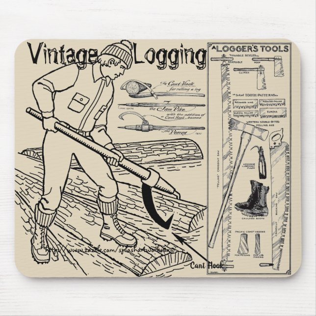 "Vintage Lumberjack Tools" Mouse Mat (Front)