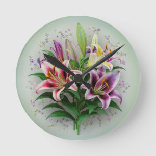 Vintage Luminous Lily Wall Clock