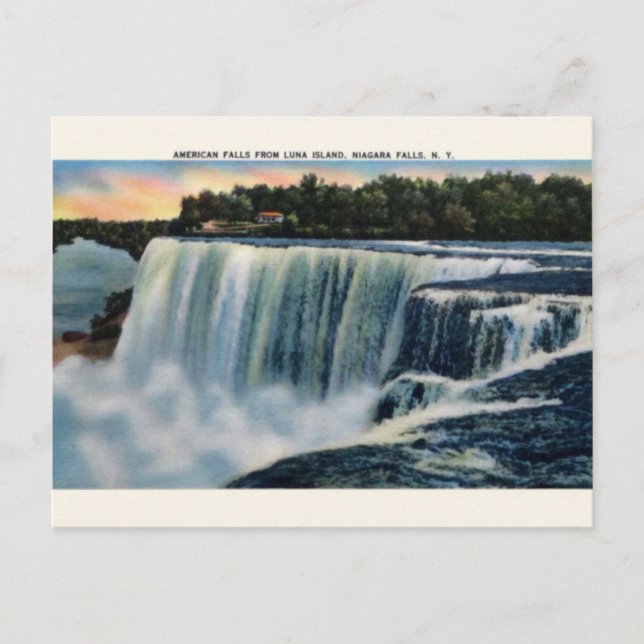 Vintage Luna Island Niagara Falls Post Card (Front)