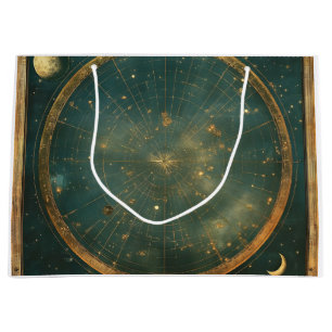 Vintage Lunar Celestial Map Design (2) Large Gift Bag
